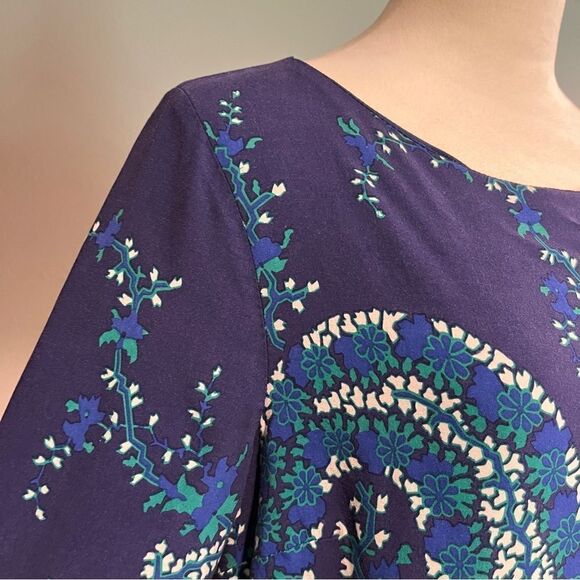 Old Navy paisley print long sleeve knee length fall colors dress size L Large - Picture 3 of 14